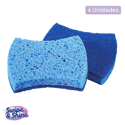 Set 6 Esponjas Celulosa Anti Rayas Swipe & Shine 1 un | Apishop.cl