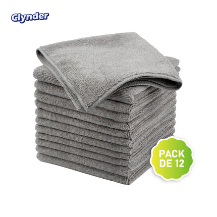 Set 12 Paños Microfibra Multisuperficie Gray Clynder 1 un | Apishop.cl