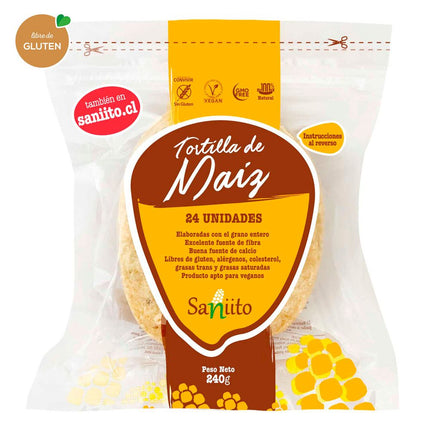 Mini Tortilla de Maíz Saniito Sin Gluten 24 un.