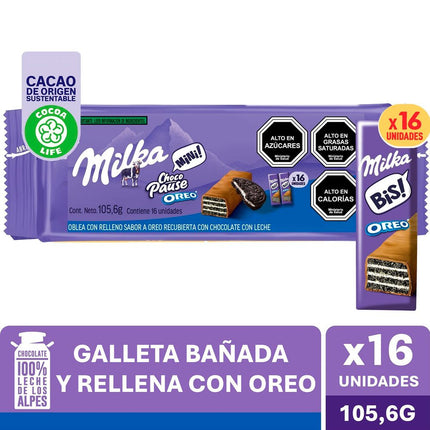 Galleta Oreo Bañada con Chocolate Milka 105.6 g