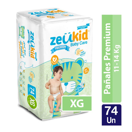 Pañales Zeukid Premium Talla XG 74 un.