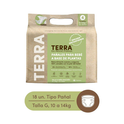Pañales Terra Biodegradables Talla G 18 un.