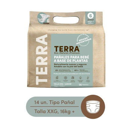 Pañales Terra Biodegradables Talla XXG 14 un.