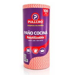 Paño Pullcro Rollo Cocina Rojo 100 un.