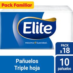 Pack Pañuelos Elite Triple Hoja 18 Paquetes de 10 un.