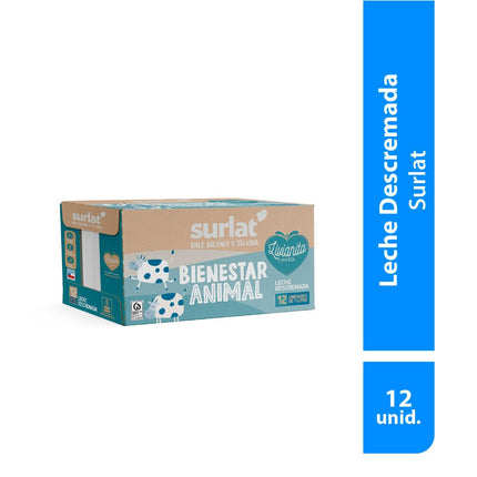 Pack 12 un. Leche Surlat Descremada Surtlat 1 L