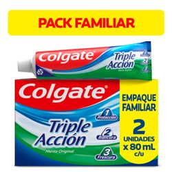 Pack 2 un. Pasta Dental Colgate Triple Acción 80 ml