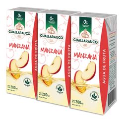 Pack 3 un. Agua de Fruta Guallarauco Manzana 200 ml