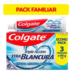 Pack 3 un. Pasta Dental Colgate Triple Acción Extra Blancura 90 g