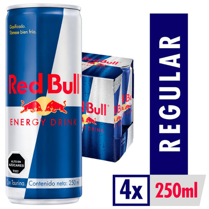 Pack 4 un. Bebida Energética Red Bull 250 ml
