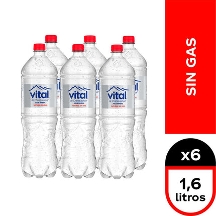 Pack 6 un. Agua Mineral Vital Sin Gas 1.6 L