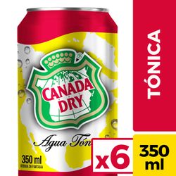 Pack 6 un. Bebida Agua Tónica Canada Dry 350 ml
