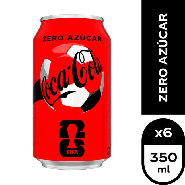 Pack 6 un. Bebida Coca-Cola Zero Lata 350 cc