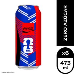 Pack 6 un. Bebida Coca-Cola Zero Lata 473 cc