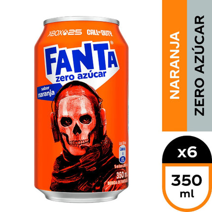 Pack 6 un. Bebida Fanta Naranja Sin Azúcar 350 ml