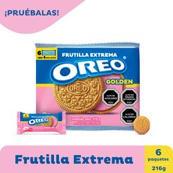 Pack 6 un. Galletas Dulces Oreo Sabor Frutilla 36 g