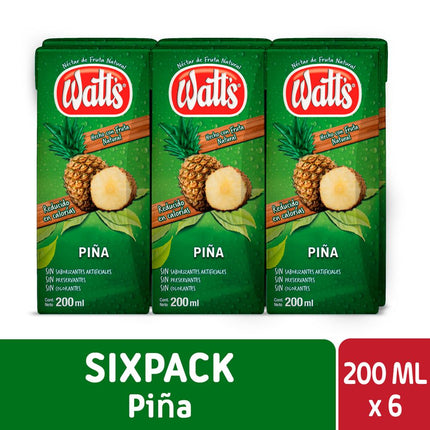 Pack 6 un. Néctar Watt's Piña 200 cc