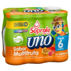 Pack 6 un. Probiótico Uno Multifruta 80 ml