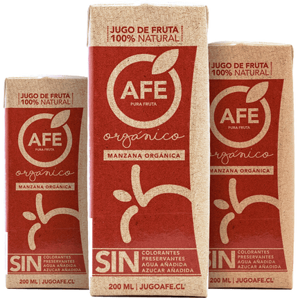 Pack 3 un. Jugo Afe Manzana Orgánica 200 cc