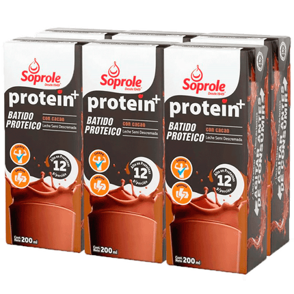Pack 6 un. Leche Soprole Proteína Chocolate 200 ml