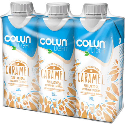 Pack 3 un. Leche Colun Caramel Light Sin Lactosa 330 ml
