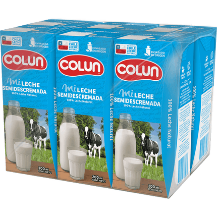 Pack 6 un. Leche Colun Semidescremada 200 ml