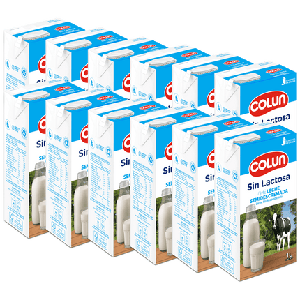 Pack 12 un. Leche Colun Semidescremada Sin Lactosa 1 L