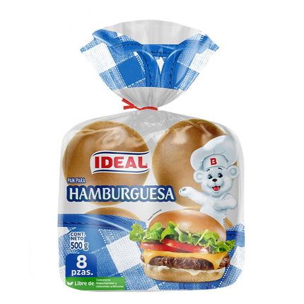 Pan Hamburguesa Ideal 500 g 8 un.