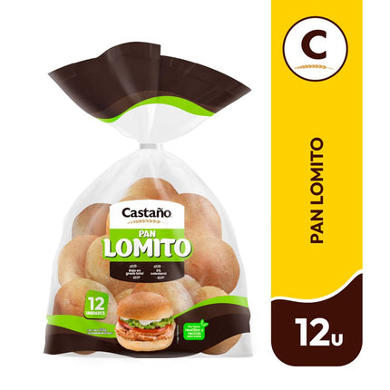 Pan Lomito Castaño 330 g 12 un.