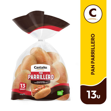 Pan Parrillero Castaño 330 g 12 un.