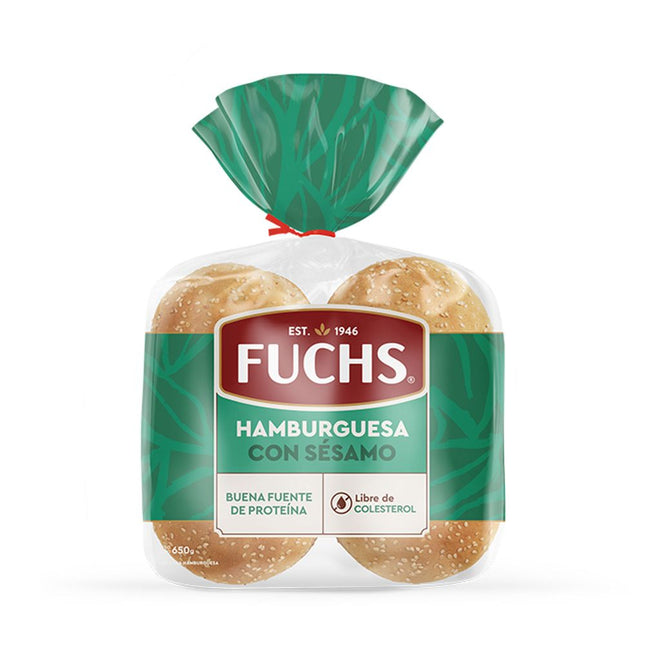 Pan de Hamburguesa Fuchs Gourmet 650 g 8 un.