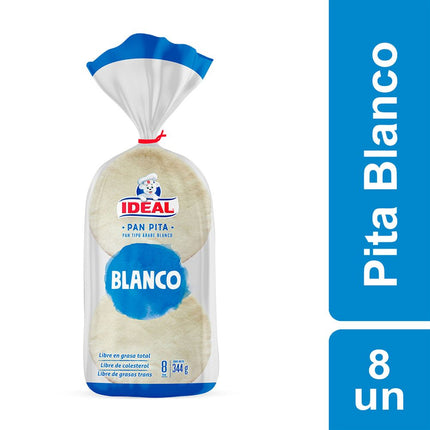 Pan Pita Ideal Blanco 344 g 8 un.