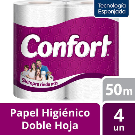 Papel Higiénico Confort Doble Hoja 50 m 4 un.