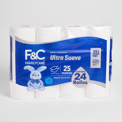 Papel Higiénico Family Care Doble Hoja 25 m 24 un.