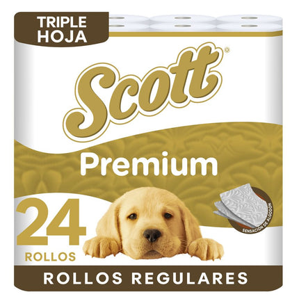 Papel Higiénico Scott Premium Triple Hoja 19 m 24 un.
