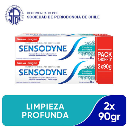 Pack 2 un. Pasta Dental Sensodyne Limpieza Profunda 90 g