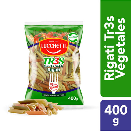 Pasta Rigati Lucchetti Tr3S Vegetales 400 g