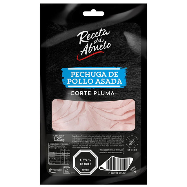Pechuga Pollo Asada Receta del Abuelo Corte Pluma 125 g
