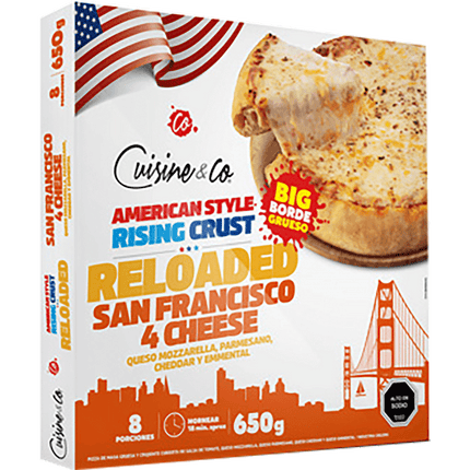 Pizza Estilo Americana Cuisine & Co 4 Quesos Congelada 650 g