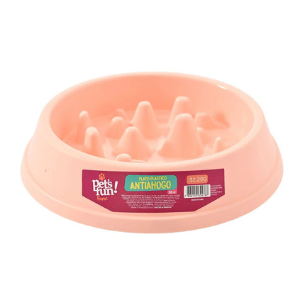 Plato Plástico Antiahogo Rosado 500 ml