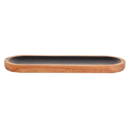 Plato para Servir La Hacienda Negro de Madera 30 x 10 cm
