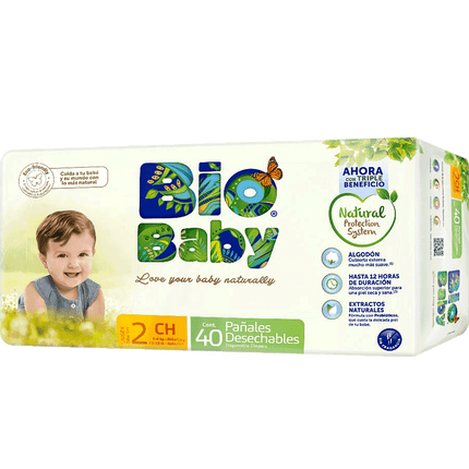 Pañales Bio Baby Premium Ecológicos Talla CH 40 un.