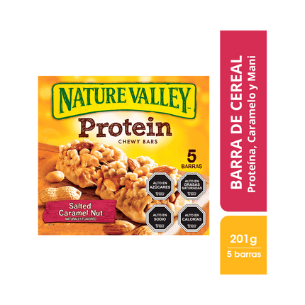Barra Proteína Nature Valley Caramelo Maní 201 g 5 un.