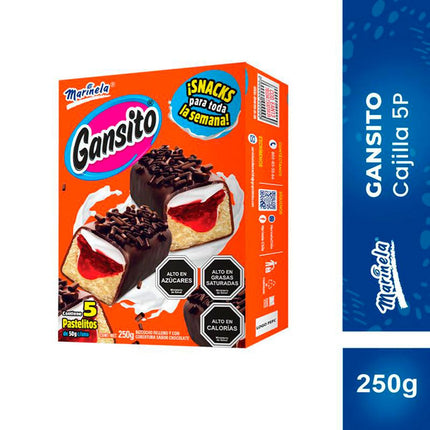 Queque Marinela Gansito 250 g 5 un.