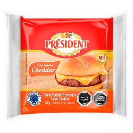 Queso Cheddar Président Envasado Laminado 120 g