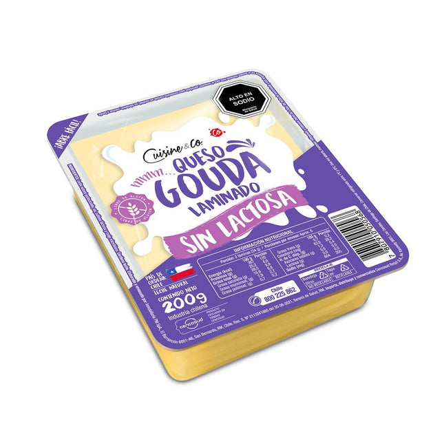 Queso Gouda Cuisine & Co Laminado Sin Lactosa 200 g