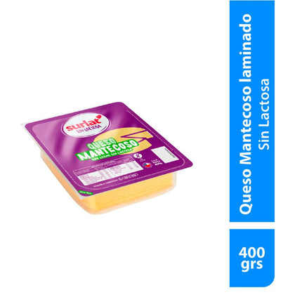 Queso Mantecoso Laminado Sin Lactosa Surlat 400 g
