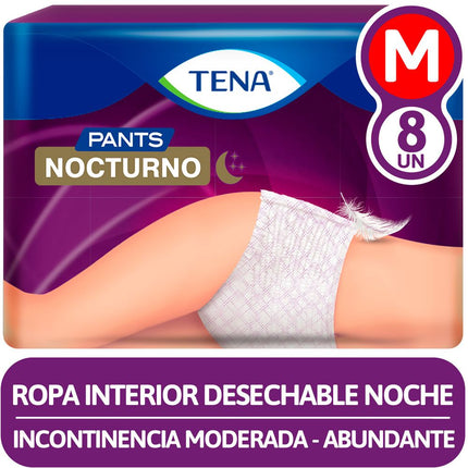 Ropa Interior Desechable Tena Pants Nocturno m 8 un.