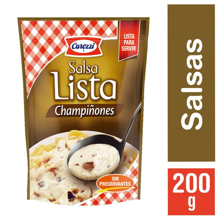 Salsa Blanca Carozzi con Champiñones Lista 200 g