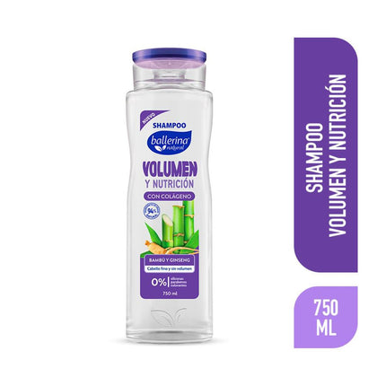 Shampoo Ballerina Volumen y Nutrición Frasco 750 ml
